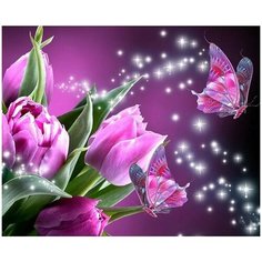 Картина мозаикой 15х20 Розовые тюльпаны Molly ( KM0927 )