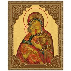 Алмазная мозаика 5D 40х50 с нанесенной рамкой Владимирская Божия матерь Molly ( KM0794 )
