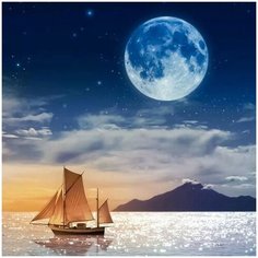 Алмазная мозаика 30х30 Ночь над морем Molly ( KM0673 )