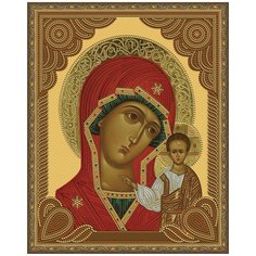 Алмазная мозаика 5D 40х50 с нанесенной рамкой Казанская Божия матерь Molly ( KM0789 )