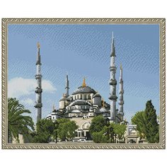 Алмазная мозаика 40x50 с нанесенной рамкой Стамбул. Голубая мечеть Molly ( KM0862 )