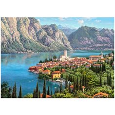 Алмазная мозаика с нанесенной рамкой 40х50 И. Прищепа Городок у моря Molly ( KM0910 )