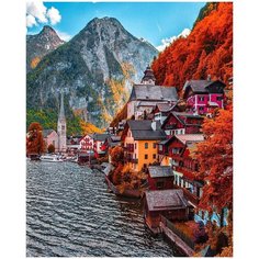 Алмазная мозаика 40х50 с нанесенной рамкой Австрия. Гальштат Molly ( KM0876 )