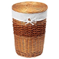 Корзина для белья WasserKRAFT Main 42x42x58 WB-410- L с крышкой Коричневая