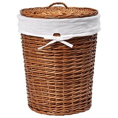 Корзина для белья WasserKRAFT Leine 37x37x48 WB-350- M с крышкой Коричневая