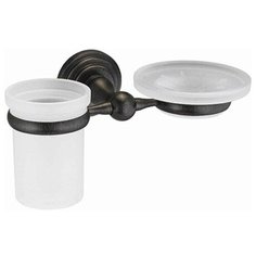 Стакан для зубных щеток с мыльницей WasserKRAFT Isar K-7326 Темная бронза