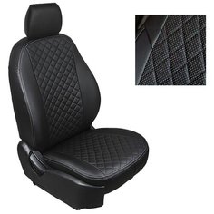 Чехлы из экокожи Ромб Seintex для Volkswagen Tiguan (со столиками) 2010-2017 (черные, 88962)