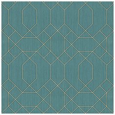 Обои Grandeco Opulence OS 3210 Винил на флизелине (0,53*10,05) Бирюзовый/Золотой, Геометрия