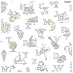 Обои детские Grandeco Jack N ROSE 2 LL 3104 Винил на флизелине (0,53*10,05) Разноцветный, Животные/Буквы