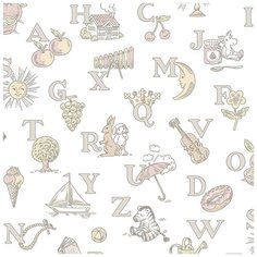 Обои детские Grandeco Jack N ROSE 2 LL 3110 Винил на флизелине (0,53*10,05) Разноцветный, Животные/Буквы