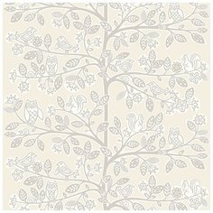 Обои детские Grandeco Jack N ROSE 2 LL-06-02-8 Винил на флизелине (0,53*10,05) Бежевый/Коричневый, Животные/Деревья