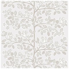 Обои детские Grandeco Jack N ROSE 2 LL-06-11-6 Винил на флизелине (0,53*10,05) Серый/Белый/Коричневый, Животные/Деревья