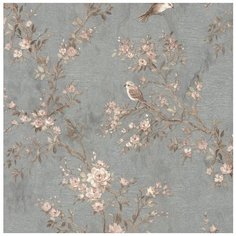 Обои Prima Italiana Colibri 33726 Винил на флизелине (1,06*10,05) Серый/Синий, Цветы/Птицы Прима Италияна