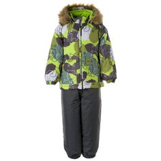 Комплект с полукомбинезоном Huppa Avery 41780030-147 размер 98, лайм с принтом/серый