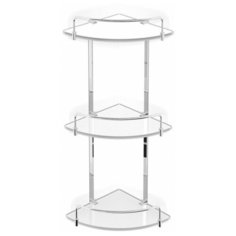 Полка Langberger стеклянная 3-х этажная угловая с ограничителем 70252