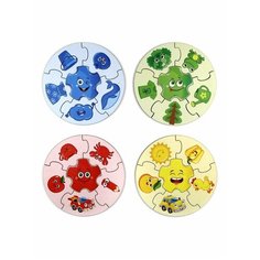 Деревянный пазл WOODLANDTOYS 149101 круглый Цвета
