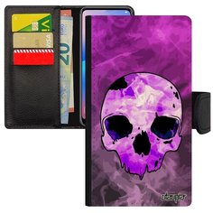 Стильный чехол- книжка на смартфон // Apple iPhone 8 // "Череп" Стиль Мертвец, Utaupia, фиолетовый
