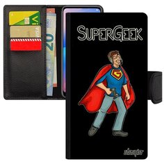 Ударопрочный чехол книжка на смартфон // iPhone 7 // "Супергик" Технарь Юмор, Utaupia, черный