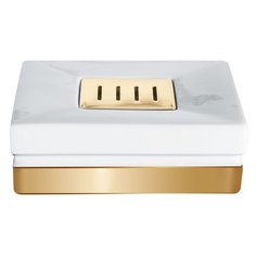 Мыльница Spirella Roma, белый/золото