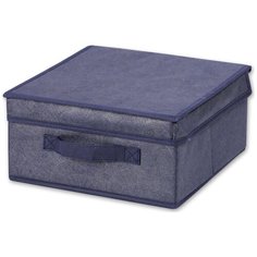 Коробка для хранения Hausmann Blue Line, с крышкой, синий, 30 х 30 х 15 см