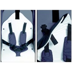 0913- Р14 Санки- коляска скользяшки "Мозаика" синий- оранжевый- белый RT