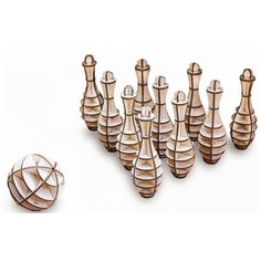 Конструктор деревянный 3D EWA Боулинг Мини Eco Wood Art