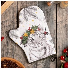 Варежка-прихватка "Tигренок" 20х28см,саржа, 100% х/л, ватин 250г/м2 6861944 Этель