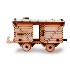 Деревянный конструктор UNIWOOD Товарный вагон