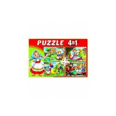 Пазл Рыжий кот 4в1 Добрые сказки 8, 12, 15, 20 элементов