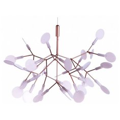 Подвесная люстра флористика, 1Вт, 30шт,l - 35см , d - 50см, арматура - золото розовое, плафон - белый Loft it