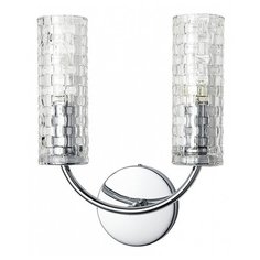 Бра модерн, 40W, 220-240 В, h=33,5см, 26,5см, E14, арматура - хром, плафон -неокрашенный Favourite