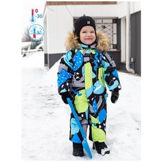 Комбинезон Nikastyle 8з1321 зимний (голубой/салатовый, размер 98)