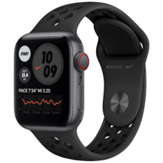 Умные часы Apple Watch SE GPS 44мм Aluminum Case with Nike Sport Band, серый космос/антрацитовый/черный
