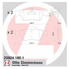 Комплект тормозных колодок Zimmermann 23924.180.1 для Mercedes G-CLASS W463, GL-CLASS X164, M-CLASS W164, R-CLASS W251, V251