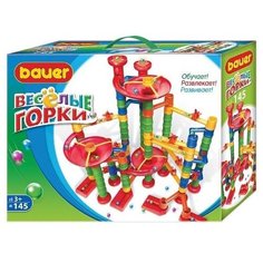 Детская развивающая игрушка STEM конструктор Bauer Игровой Набор Весёлые горки 145 эл. Все включено! 3+ Бауэр