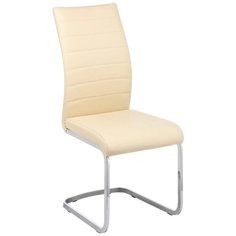 Стул Woodville Basit, металл/искусственная кожа, цвет: бежевый