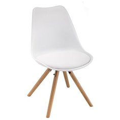 Стул Woodville Bonito, дерево/искусственная кожа, цвет: белый