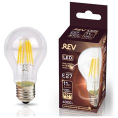Лампочка светодиодная FILAMENT груша E27 11W 4000K дневной свет REV 32478 2