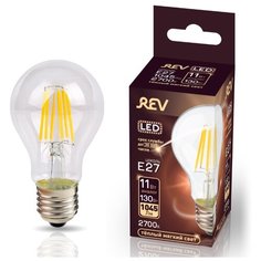 Лампочка светодиодная FILAMENT груша E27 11W 2700K теплый свет REV 32477 5