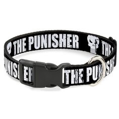 Buckle- Down Каратель чёрный цвет ошейник с пластиковой застёжкой 28-43 см