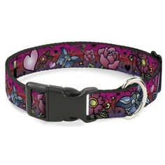 Buckle- Down Любовь розовый цвет ошейник с пластиковой застёжкой 28-43 см