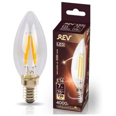Лампочка светодиодная FILAMENT свеча E14 7W 4000K дневной свет REV 32487 4