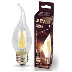 Лампочка светодиодная FILAMENT свеча на ветру E27 5W 4000K дневной свет REV 32497 3