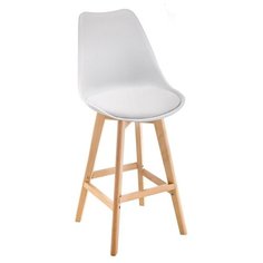 Стул Woodville Burbon, дерево/искусственная кожа, цвет: белый