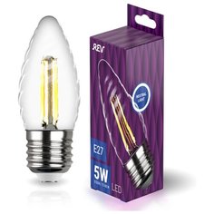 Лампочка светодиодная FILAMENT свеча витая TC37 E27 5W 4000K DECO Premium холодный свет REV 32490 4