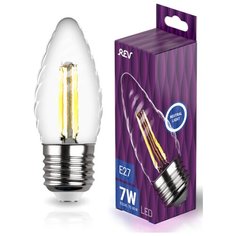 Лампочка светодиодная FILAMENT свеча витая TC37 E27 7W 4000K DECO Premium холодный свет REV 32491 1