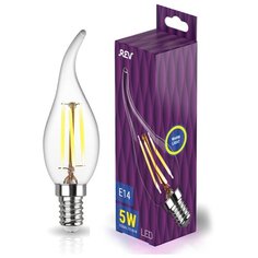 Лампочка светодиодная FILAMENT свеча на ветру FC37 E14 5W 2700K DECO Premium теплый свет REV 32494 2