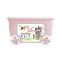 Контейнер для игрушек Little Angel "Сказочная принцесса" (колеса, 50 л, розовый)