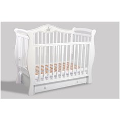 Кроватка детская Baby-Luce Умка К белая серебро