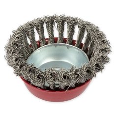 Щетка для УШМ чашка 100 мм, посадка M14, стальная витая проволока ARNEZI R804710 (Производитель: ARNEZI R8047100)